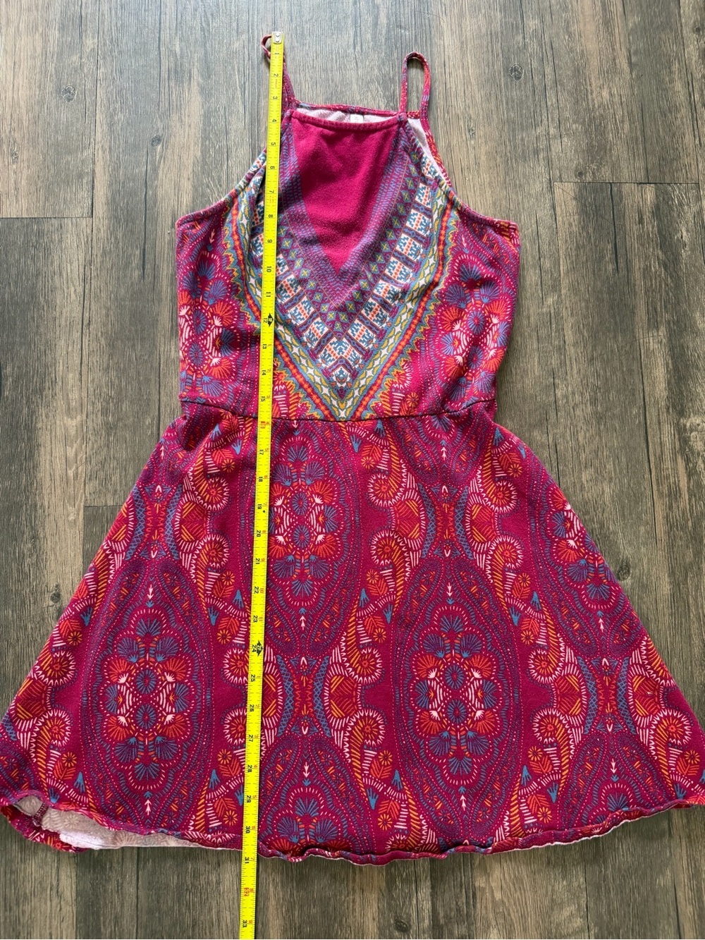 Xhilaration Paisley Fuchsia Multicolor Printed Halter Mini Dress Sleeveless S - Picture 5 of 6